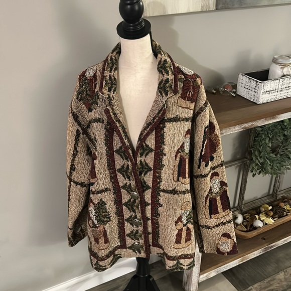 PAINTED PONY CHRISTMAS TAPESTRY COAT size XL - Picture 5 of 9